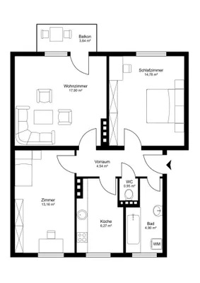 3-Zimmer-Wohnung kaufen in Hallein – 62,5 m², € 224.000 – Bild 8 von 8