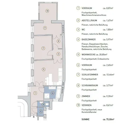 3-Zimmer-Wohnung kaufen in Wien – 74,2 m², € 448.000 – Bild 26 von 26