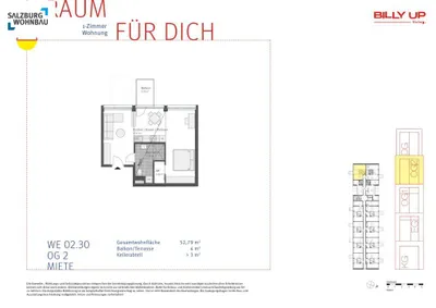 1-Zimmer-Wohnung mieten in Salzburg Stadt – 53 m², € 1.258 – Bild 6 von 6