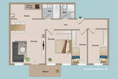 4-Zimmer-Wohnung mieten in Wien – 84,09 m², € 1.475 – Bild 2 von 19