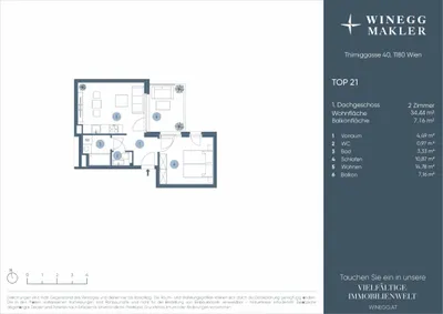 2-Zimmer-Wohnung kaufen in Wien – 34,44 m², € 300.000 – Bild 13 von 13