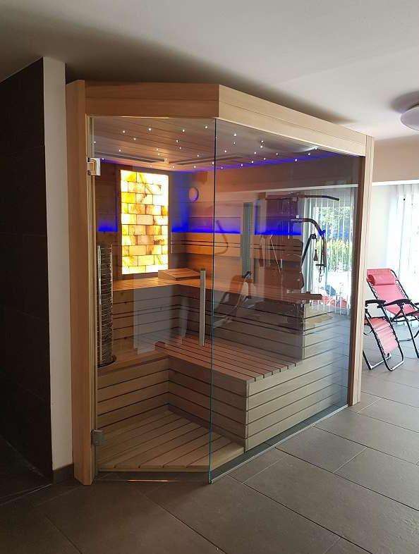 Luxus Kombi Sauna "Eckmodell" für 4-5 Personen!220x220x210 ...