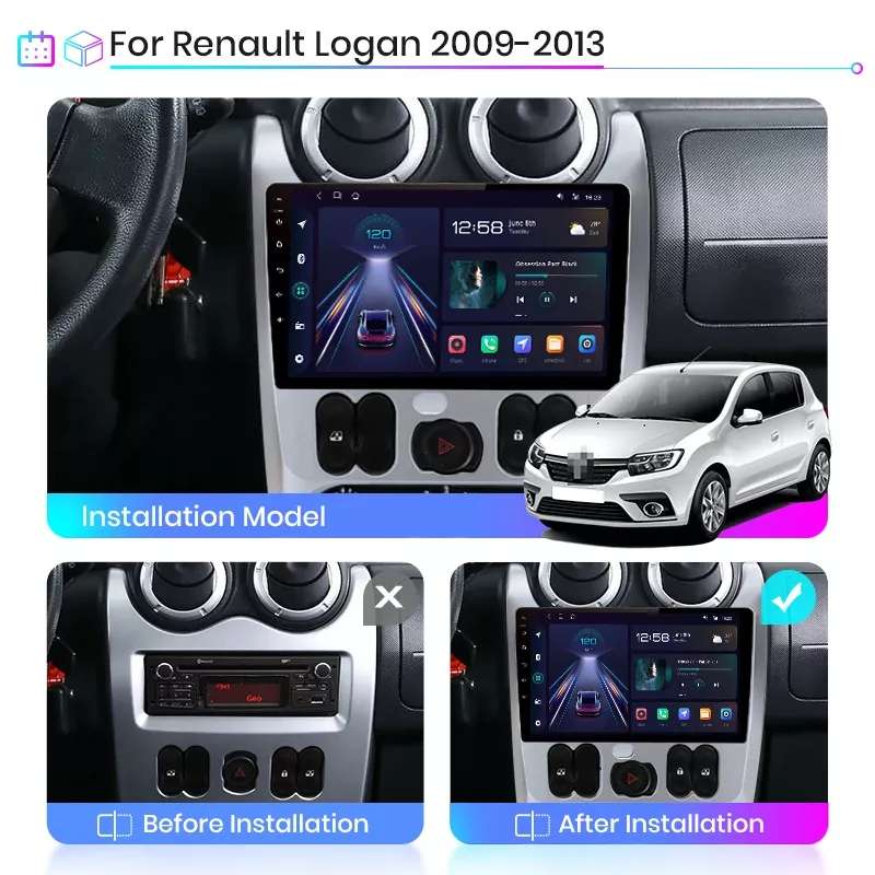 Android Autoradio für Renault Logan 1 Sandero 2009-2015 Dacia Duster  Carplay 4G auto Multimedia GPS Whatsapp: 0 0 4 3 /6 6 0 8 0 7 0 0 1 3, €  154,- ( Braunau am Inn) - willhaben