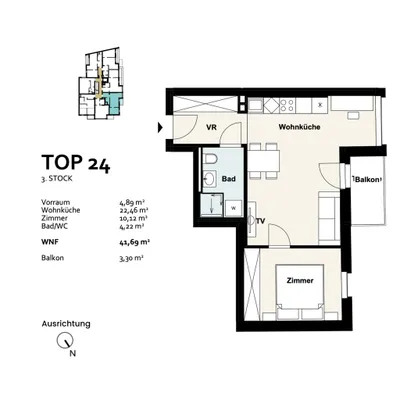 2-Zimmer-Wohnung kaufen in Wien – 41,69 m², € 293.342 – Bild 11 von 11