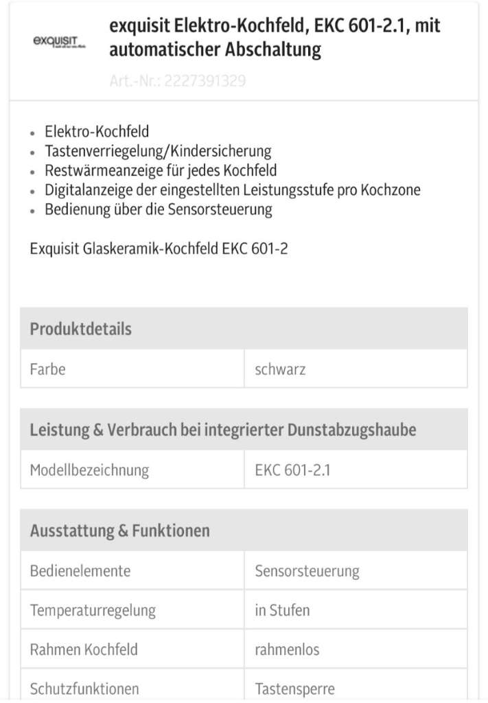 Elektro-Kochfeld Exquisit, willhaben 120,- Wien) - € (1220