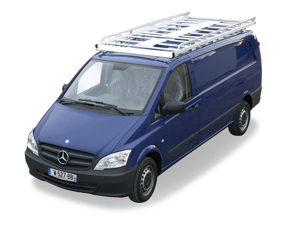 Aluminium Dachträger für Mercedes Vito L1H1 inkl. Laufsteg + Laderolle -  Dachgallerie - Gepäckträger