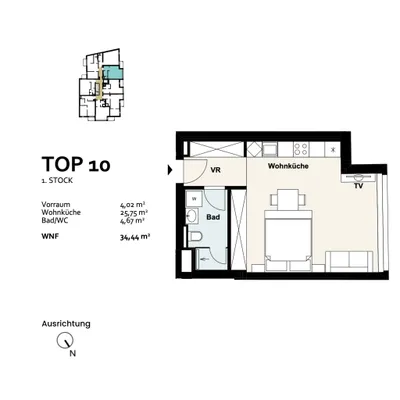 1-Zimmer-Wohnung kaufen in Wien – 34,44 m², € 202.409 – Bild 9 von 9