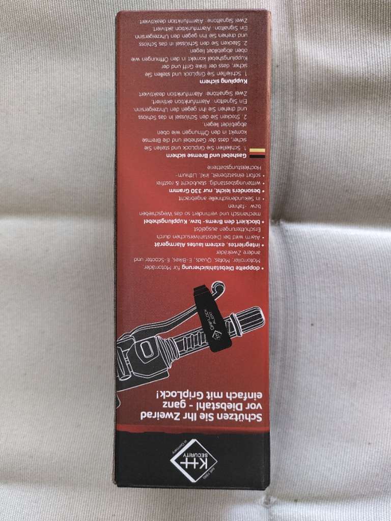 Grip Lock Alarm Tool (Fahrrad/Motorad/Quad-Schloß)