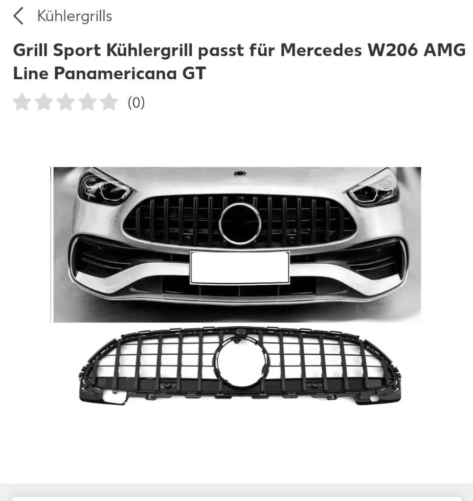 Grill Sport Kühlergrill passt für Mercedes W206 AMG Line