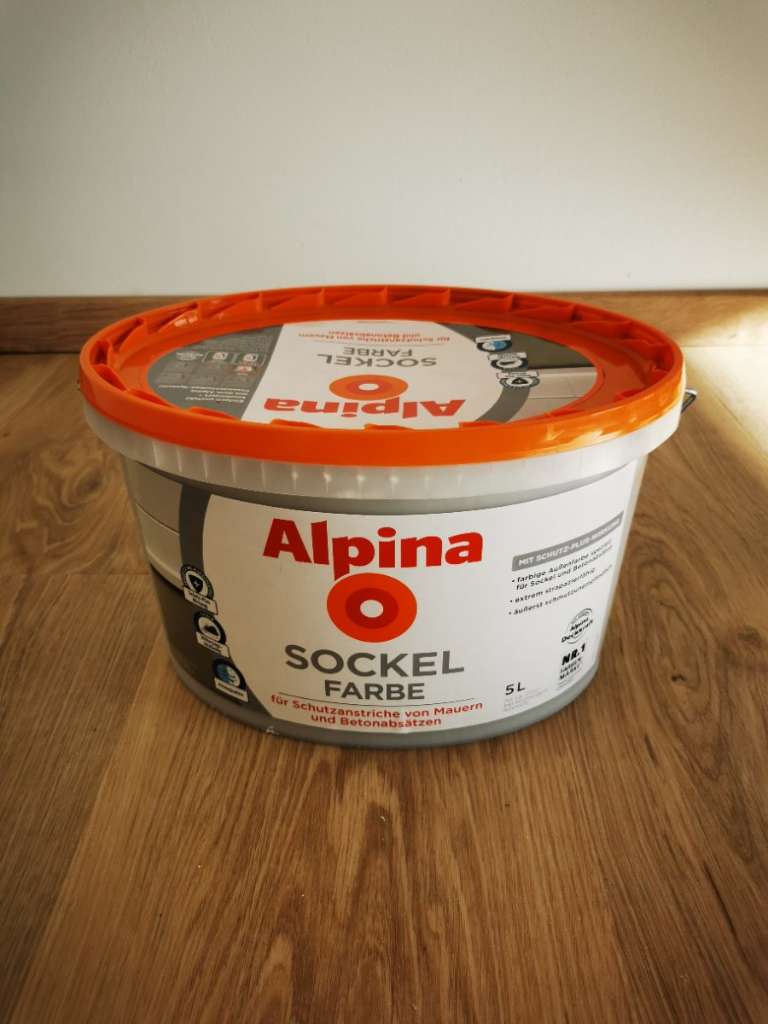 (verkauft) Alpina Sockelfarbe grau 5L