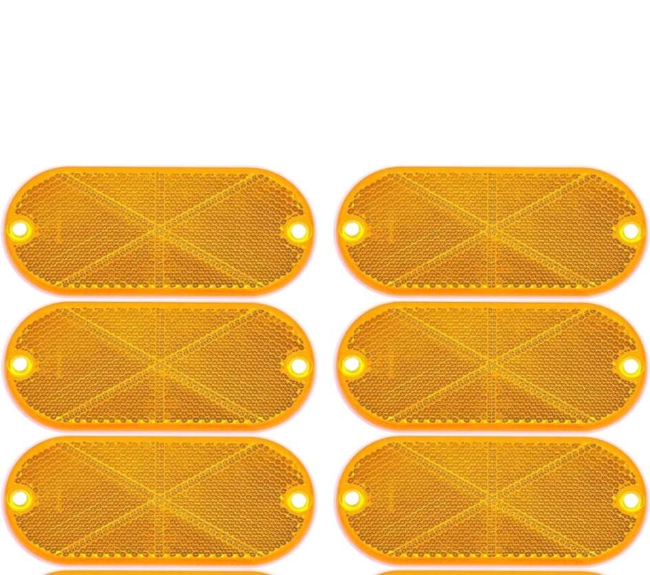 NEU - AOHEWEI 6 Stück gelber rechteckiger Rückreflektor zum Anschrauben,  Sicherheitsreflektoren mit Schraubmontage, Katzenaugen-Reflektoren für  Tore
