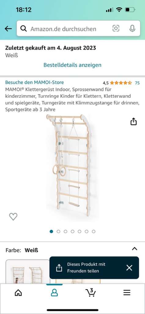 MAMOI® Klettergerüst Indoor, Sprossenwand für kinderzimmer