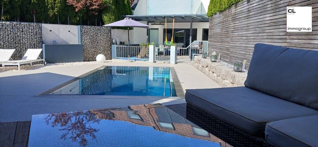 Traumhaft schöne, moderne Reihenvilla mit Pool, Garten, Terrasse und Garage - ideale Lage in Hallwang mit schönem Ausblick! - Ansicht 3