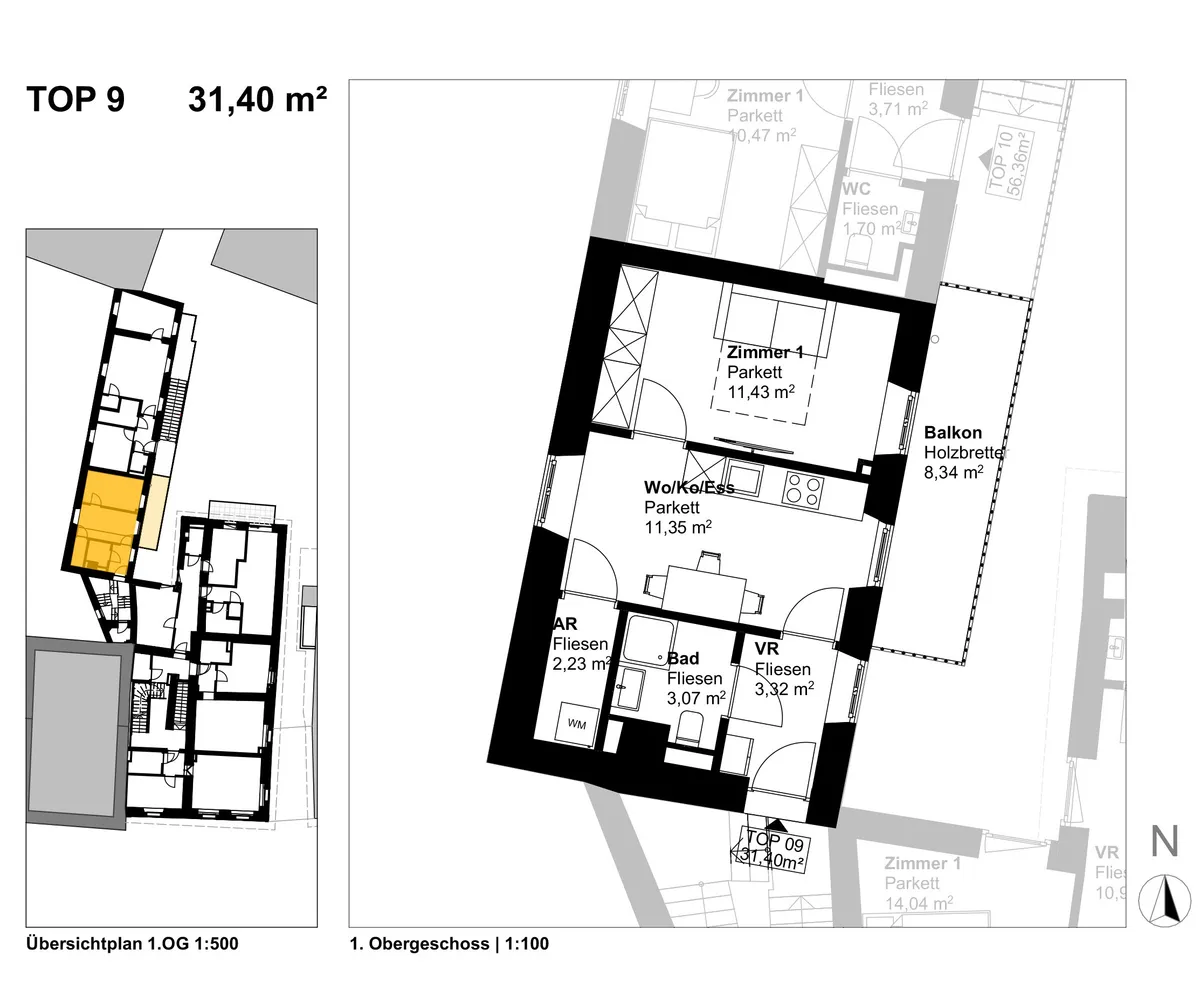 Charmante 31 m² Wohnung in zentraler und ruhiger Lage in Oberwölz zu vermieten! - Ansicht 3