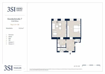 2-Zimmer-Wohnung kaufen in Wien – 53,54 m², € 245.000 – Bild 8 von 8