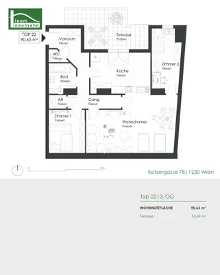 3-Zimmer-Wohnung mieten in Wien – 90,6 m², € 1.538 – Bild 13 von 13