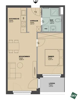 2-Zimmer-Wohnung mieten in Wien – 51 m², € 999 – Bild 13 von 13