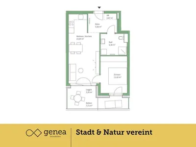 2-Zimmer-Wohnung kaufen in Graz – 47,59 m², € 239.000 – Bild 2 von 17