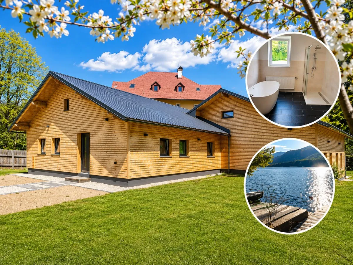 Wohnen direkt am Erlaufsee - Exklusiver neuer Bungalow mit privatem Seezugang & Bootssteg - Ansicht 3