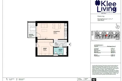 2-Zimmer-Wohnung mieten in Wien – 48,36 m², € 895 – Bild 2 von 2