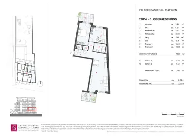 3-Zimmer-Wohnung kaufen in Wien – 75,48 m², € 549.000 – Bild 24 von 25