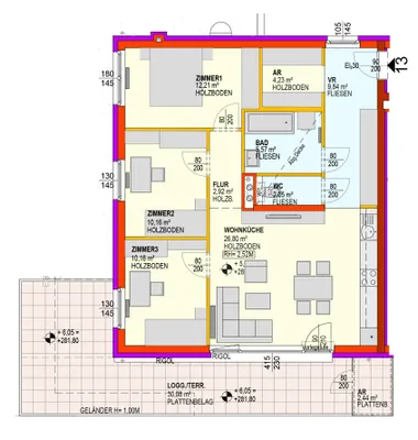 4-Zimmer-Wohnung mieten in Sankt Pölten Land – 83,94 m², € 1.155 – Bild 7 von 7
