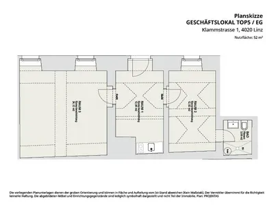 3-Zimmer-Gewerbeimmobilie mieten in Linz – 52 m², € 800 – Bild 7 von 7