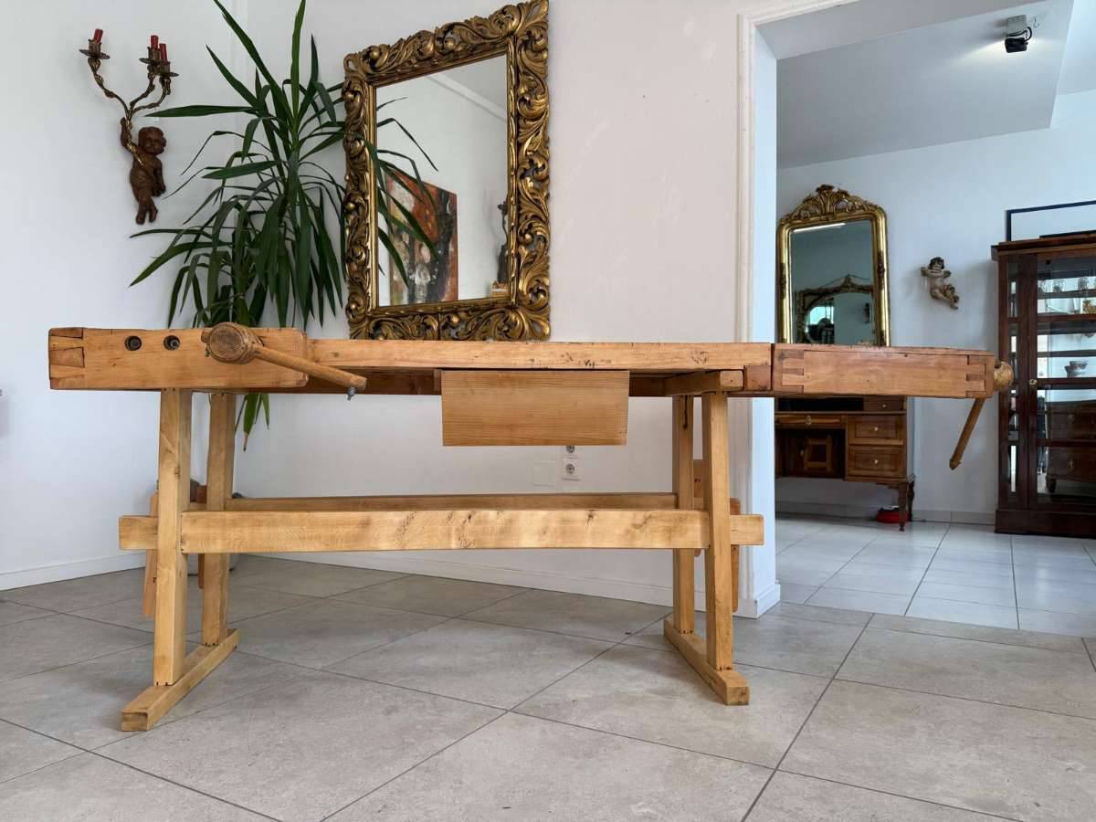 urige massive funktionstüchtige Hobelbank, Werkbank, Küchentisch G2172 Tel: 0660 3230000 KOSTENLOSER VERSAND !