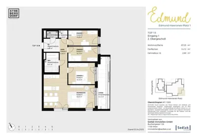 4-Zimmer-Wohnung kaufen in Wien – 87,25 m², € 580.000 – Bild 3 von 9
