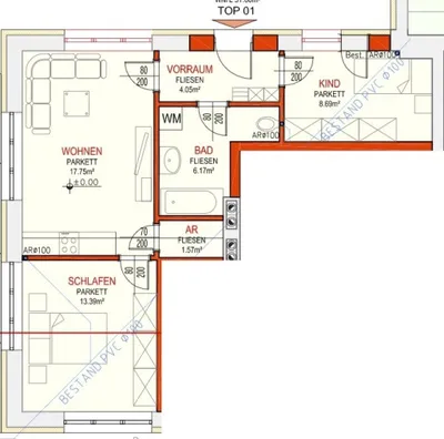 3-Zimmer-Wohnung mieten in Linz – 51,6 m², € 819 – Bild 6 von 6