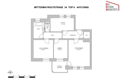 3-Zimmer-Wohnung mieten in Linz Land – 76,54 m², € 834 – Bild 2 von 13