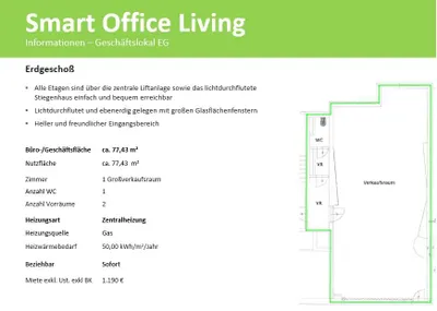 Gewerbeimmobilie mieten in Wien – 77 m², € 1.190 – Bild 2 von 6