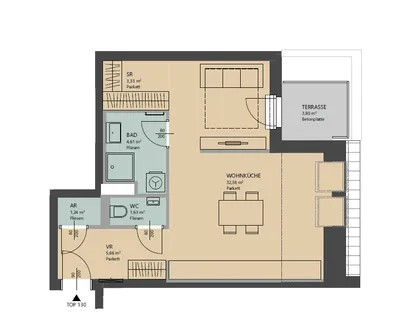 2-Zimmer-Wohnung mieten in Wien – 48,85 m², € 949 – Bild 7 von 7