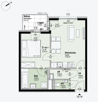 2-Zimmer-Wohnung kaufen in Wien – 41,75 m², € 272.000 – Bild 8 von 8