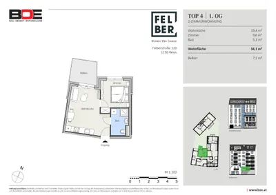 2-Zimmer-Wohnung kaufen in Wien – 34,1 m², € 213.800 – Bild 3 von 3