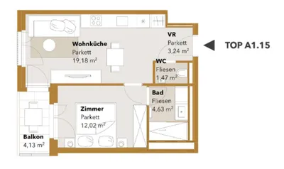 2-Zimmer-Wohnung mieten in Wien – 40,54 m², € 1.050 – Bild 18 von 18
