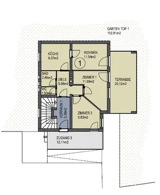 3-Zimmer-Wohnung kaufen in Graz – 53 m², € 229.000 – Bild 11 von 11