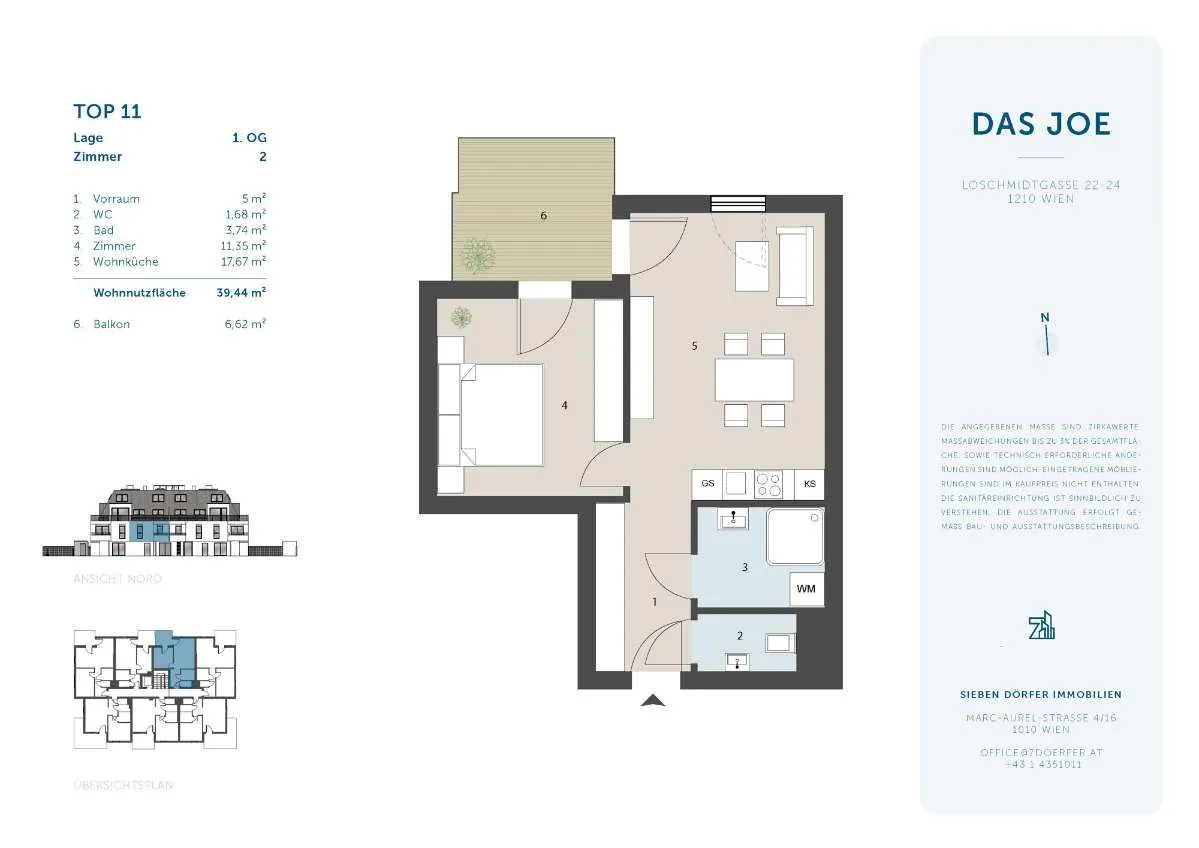 Helle Ruheoase | 2 Zimmer mit Balkon | Provisionsfrei - Ansicht 3