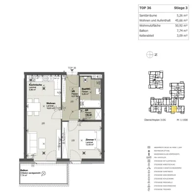 2-Zimmer-Wohnung mieten in Sankt Pölten – 50,74 m², € 644 – Bild 7 von 7