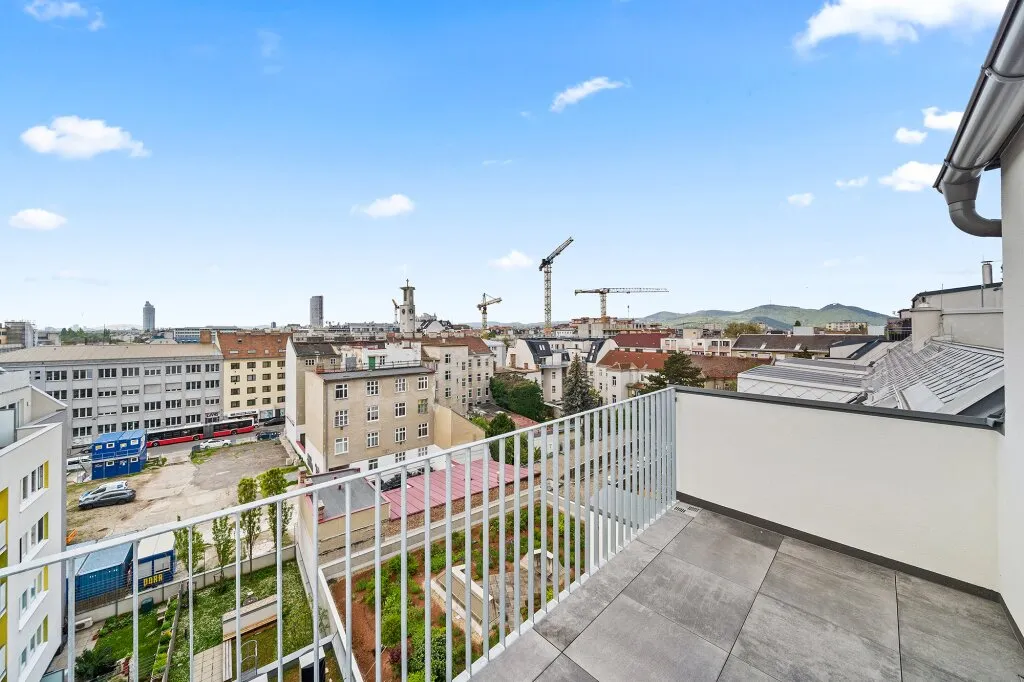 Großzügig angelegte 2 Zimmer Dachwohnung mit Terrasse (Top53) Inklusive Tiefgaragenplatz! - Ansicht 2