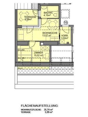 2-Zimmer-Wohnung kaufen in Wien – 35,74 m², € 229.000 – Bild 11 von 12