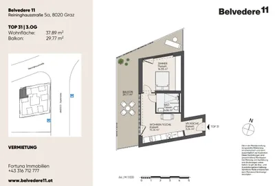 2-Zimmer-Wohnung mieten in Graz – 37,52 m², € 590 – Bild 12 von 12
