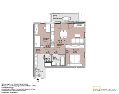 3-Zimmer-Wohnung kaufen in Wien – 61,02 m², € 418.000 – Bild 12 von 12