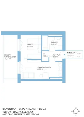 2-Zimmer-Wohnung mieten in Graz – 48,01 m², € 544 – Bild 8 von 8