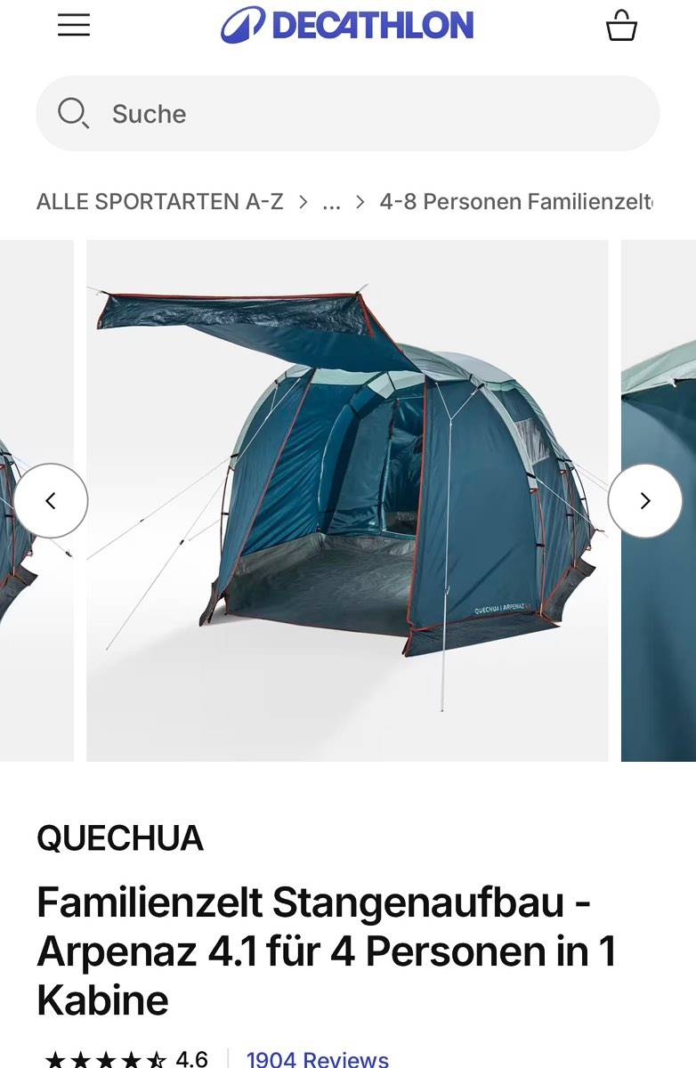 Zelt- Quechua Familienzelt Decathlon fr 4 Personen,  80,- (1120 Wien) -  willhaben