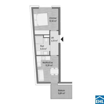 Immobilie kaufen in Graz – 32,98 m², € 168.066 – Bild 5 von 5