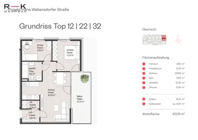 3-Zimmer-Wohnung kaufen in Salzburg Stadt – 63,51 m², € 520.000 – Bild 4 von 4