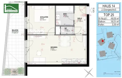 2-Zimmer-Wohnung mieten in Graz – 49,58 m², € 848 – Bild 19 von 19