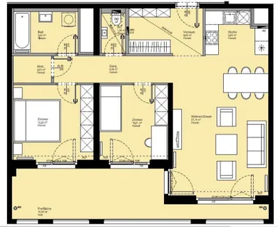 PART FURNISHED MODERN APARTMENT ON HIGHER FLOOR: 3 ROOMS with Fitness und Sauna * free from 01.08.2026 * – Bild 3