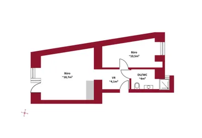 2-Zimmer-Gewerbeimmobilie mieten in Wien – 37 m², € 799 – Bild 4 von 5
